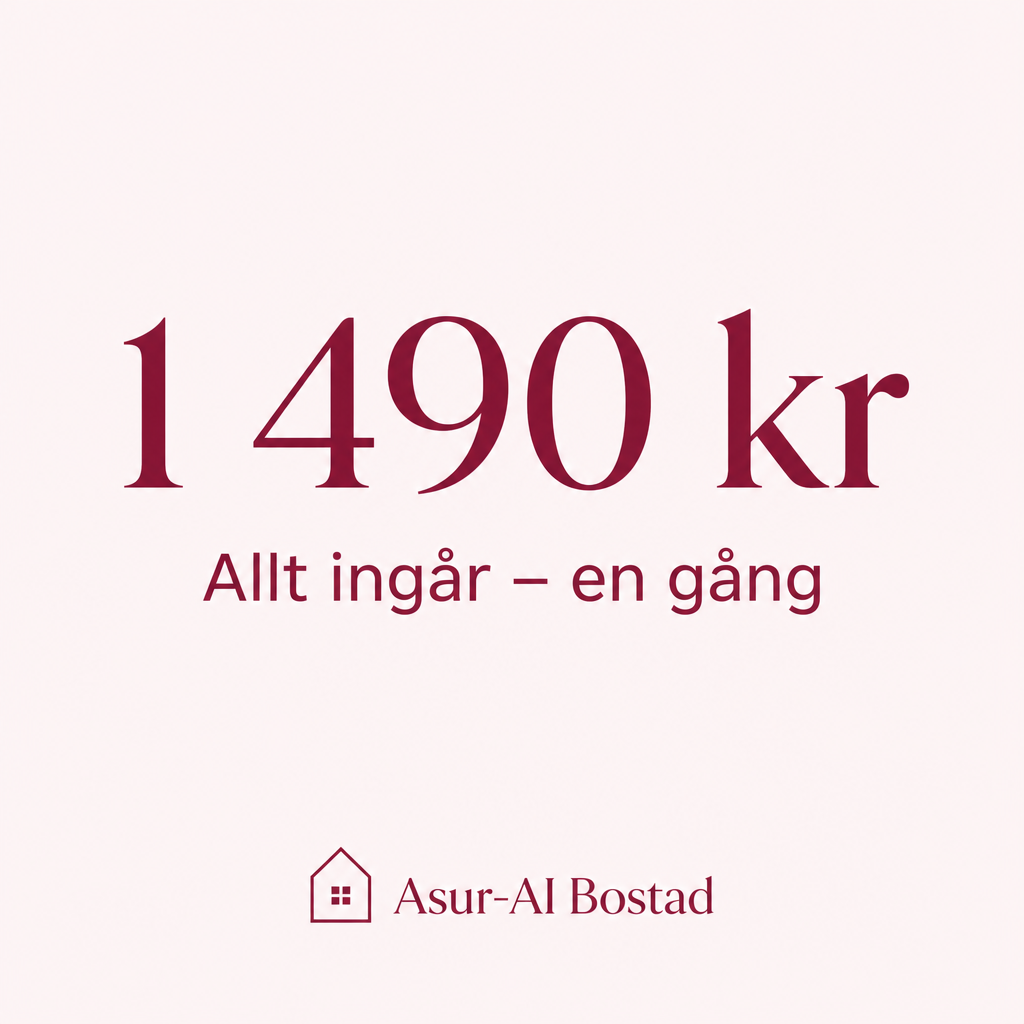 Asur-AI Bostad – 1 490 kr, allt ingår